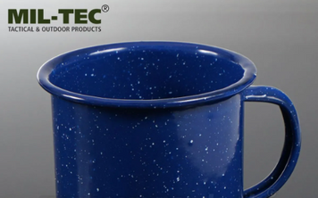 Кружка тактична Mil-Tec Емальована (ретро стиль) 350мл Синя WESTERN TRINKBEACHER EMAILLE 350ML BLAU (14609000-350) 14609000-350 фото