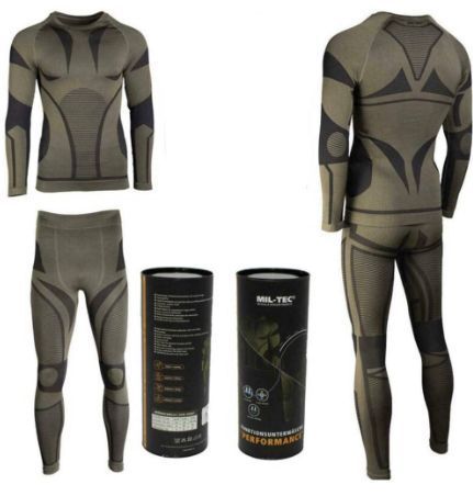 Термобілизна тактична Mil-Tec еластична Functional Underwear Performance 2XL-3XL Olive (11225001-003-XXL-3XL) 11225001-003-XXL-3XL фото