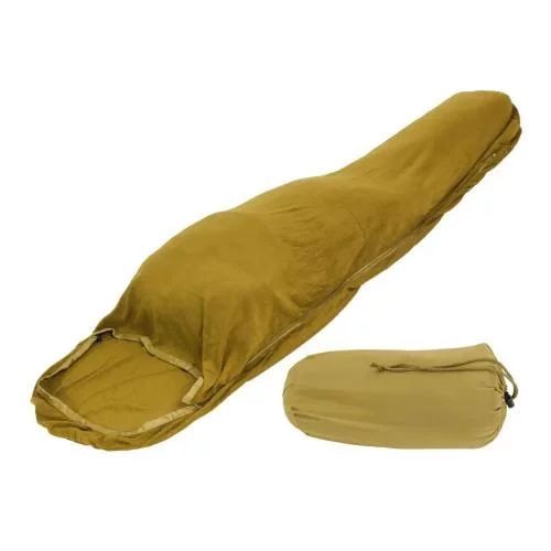 Спальний мішок тактичний Mil-Tec Вкладка флісова З чохлом та капюшоном 220x80x50см Койот SCHLAFSACK FLEECE (200 GR) COYOTE (14114005) 14114005 фото