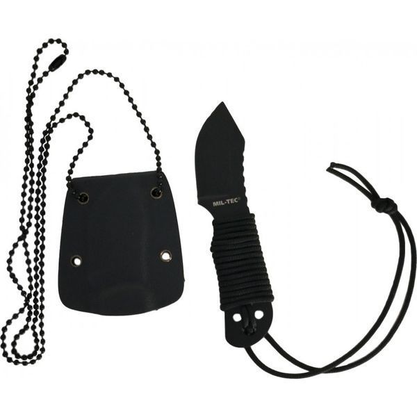 Ніж тактичний Mil-Tec Із паракордом На шию Чорний NECK KNIFE PARACORD M.KETTE 10,5CM (15398400) 15398400 фото