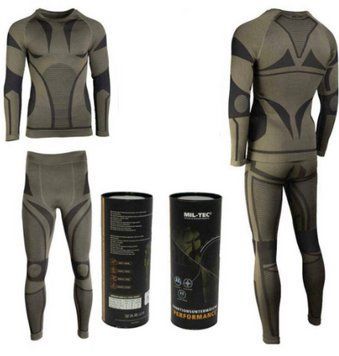 Термобілизна тактична Mil-Tec еластична Functional Underwear Performance L-XL Olive (11225001-002-L/XL) 11225001-002-L/XL фото