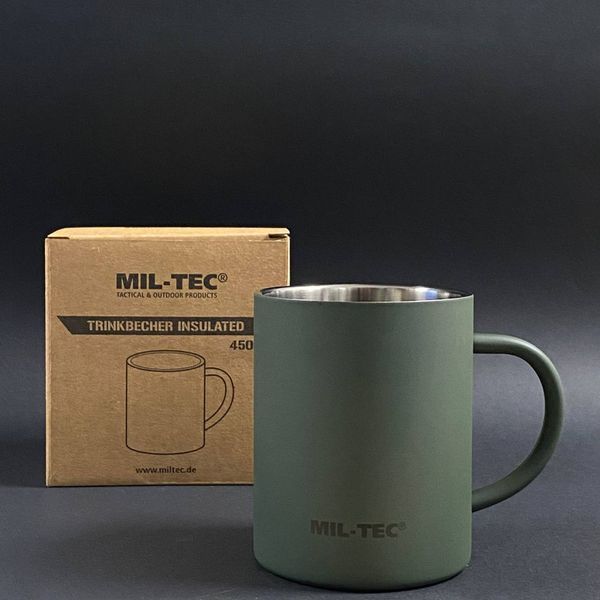 Термокружка Mil-Tec 450мл. з подвійними стінками та тефлоновим покриттям (14603500-450) 14603500-450 фото