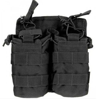Підсумок тактичний для магазина Подвійний Чорний Mil-Tec MAG TASCHE OPEN TOP DOUBLE SCHWARZ (13497002) 13497002 фото