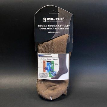 Шкарпетки тактичні армійські Mil-Tec 39-41Р. Олива Кулмакс (3 seasons) SOCKE COOLMAX 39-41 OLIV (13012001-39-41) 13012001-39-41 фото