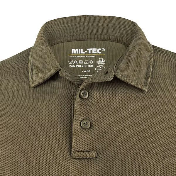 Футболка Mil-Tec швидкосохнуча M Tactical Quick Dry Poloshirt Olive (10961001-903-M) 10961001-903-M фото