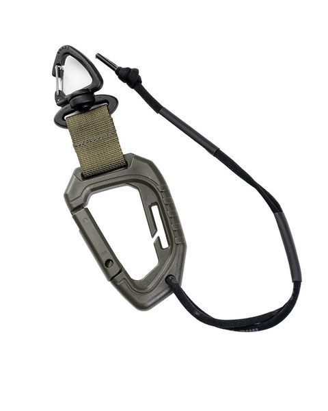 Карабін тактичний Mil-Tec 9см із мотузкою 27см Missiongear Carabiner Olive (15915001) 15915001 фото
