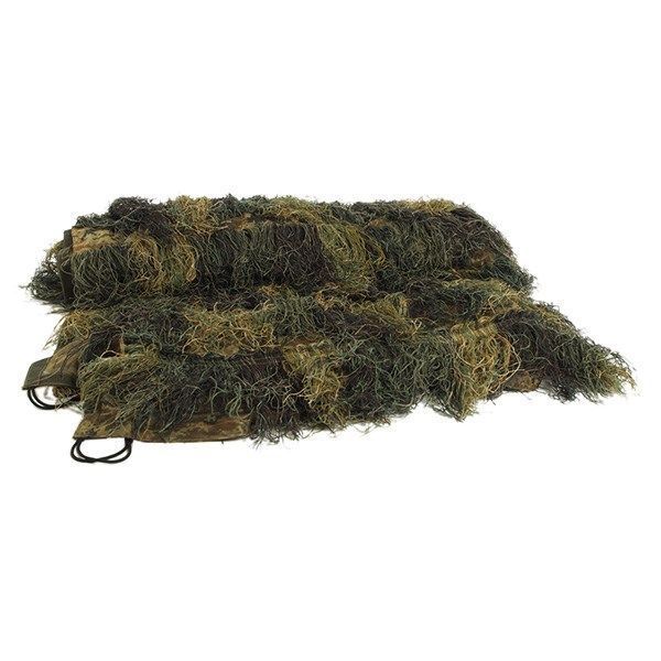 Маскувальна сітка MIL-TEC Ghillie Cover Anti Fire 140x100 см Woodland (11962220) 11962220 фото