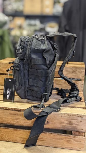 Рюкзак однолямковий Чорний Mil-Tec One Strap Assault Pack SM Schwarz (14059102-9) 14059102-9 фото
