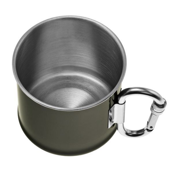 Кружка Mil-Tec 500мл з карабіном Олива Karabinerbecher S/STEEL армійська (14608202-500) 14608202-500 фото