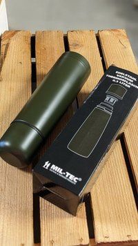 Термос 500мл Олива Mil-Tec VAKUUM THERMOSFLASCHE S/STEEL 0,5L OLIV (14531900-500) 14531900-500 фото