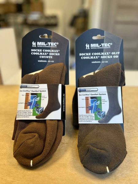 Шкарпетки тактичні армійські Mil-Tec 39-41Р. Койот Кулмакс (3 seasons) SOCKE COOLMAX 39-41 Coyote (13012005-39-41) 13012005-39-41 фото