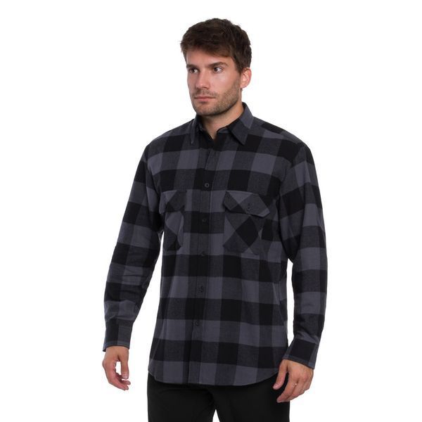 Сорочка Mil-Tec фланелева Flannel Shirt Longsleeve L Black/Gray (10939008-904-L) 10939008-904-L фото