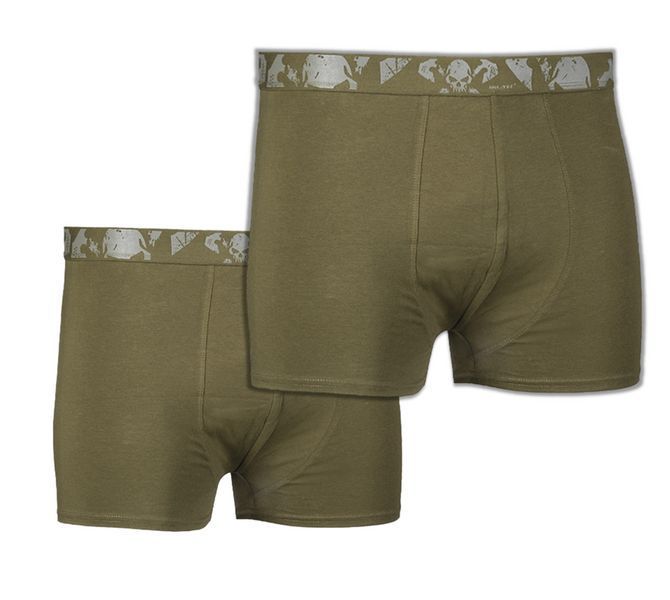 Набір Труси чоловічі Mil-Tec 2 пари боксери XL Олива BOXER SHORTS SKULL (2ER PACK) OLIV (11200101-905-XL) 11200101-905-XL фото
