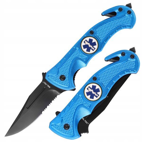 Ніж тактичний Mil-Tec Бойовий Рятувальний Синій AUTOMESSER RESCUE BLAU (15323003) 15323003 фото