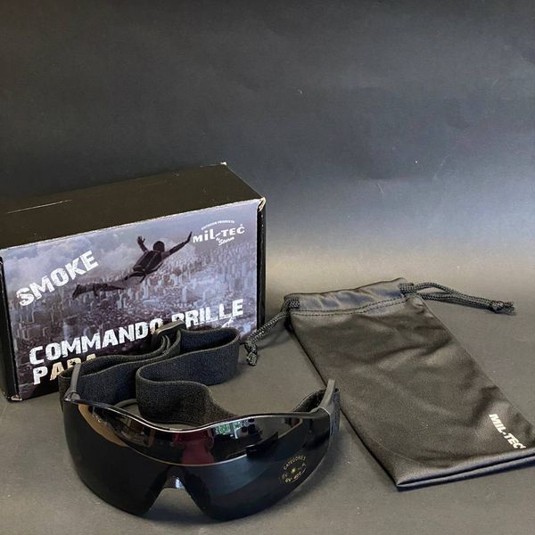 Окуляри тактичні Mil-Tec Захисні Затемнені На резинці Чорні SCHUTZBRILLE PARA SMOKE (15615202) 15615202 фото
