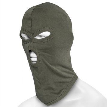 Балаклава тактична Mil-Tec One size 3-hole Cotton Balaclava Olive (12109001) 12109001 фото