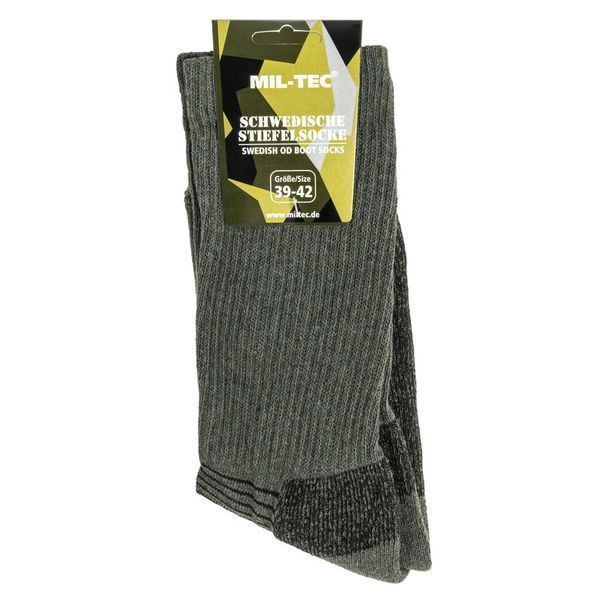 Шкарпетки Mil-Tec 43-46р. потовідвідні трекінгові Swedish Boot Socks Olive (13007101-003-43-46) 13007101-003-43-46 фото