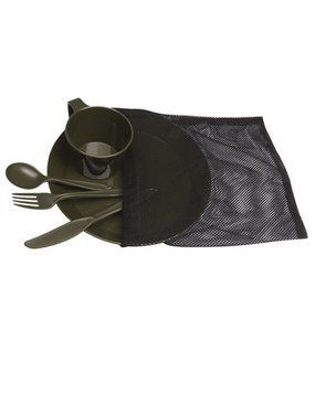 Набір посуду столовий армійський Mil-Tec Camp Set Plastic Olive (14681000) 14681000 фото