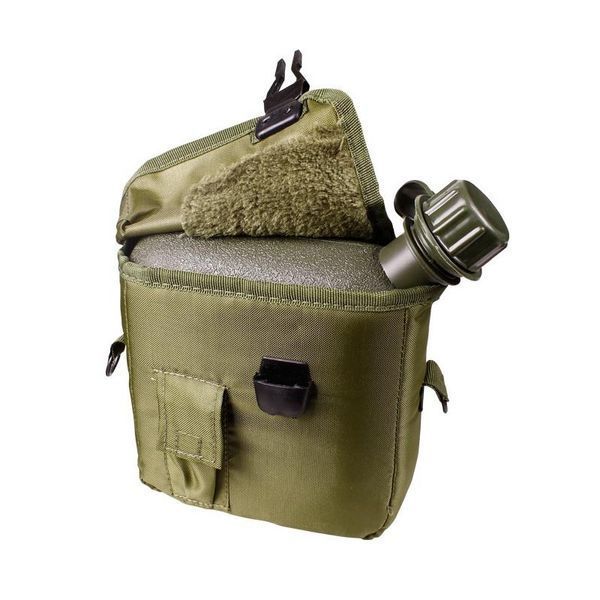 Фляга тактична Mil-Tec&reg; У чохлі квадратна 2Л. Олива US FELDFLASCHE 2QT M.H&Uuml;LLE U.GURT OLIV (14510001-2000) 14510001-2000 фото