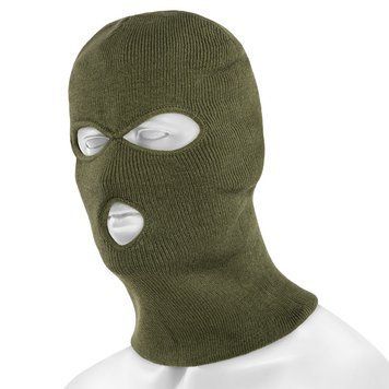 Балаклава тактична Mil-Tec Balaclava with 3 holes One size Olive (12114001) 12114001 фото