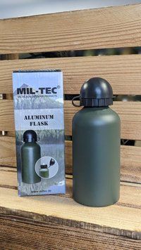 Фляга - пляшка тактична Mil-Tec Алюмінієва 500мл Олива FLASCHE ALU OLIV 500ML (14535010-500) 14535010-500 фото