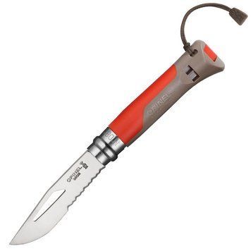 Ніж тактичний Opinel складаний зі свистком Blister № 8 Outdoor Folding Knife Earth-Red (001714) 001714 фото