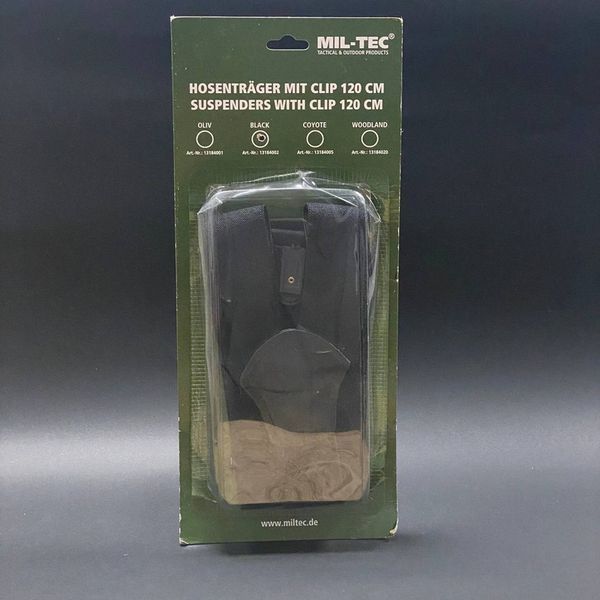 Підтяжки тактичні Mil-Tec 120см Чорні Hosentrager M.Clip Schwarz (13184002-120) 13184002-120 фото