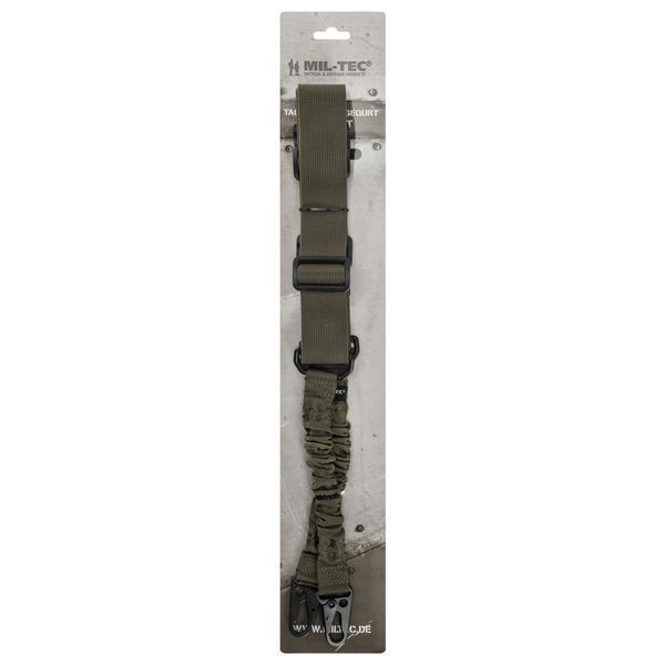 Ремінь для зброї двоточковий Mil-Tec TACTICAL M.BUNGEE 2-POINT OLIVE (16185101) 16185101 фото