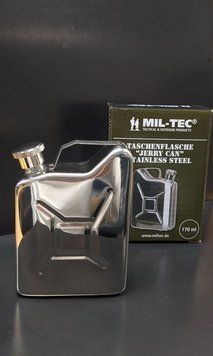 Фляга кишенькова Mil-Tec 170мл Сталева каністра TASCHENFLASCHE 'JERRY CAN'S/STEEL 170 ML (14525000-170) 14525000-170 фото