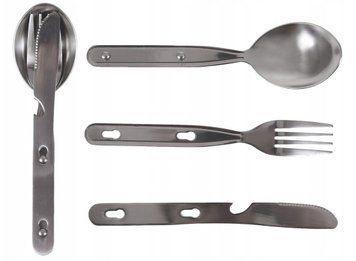 Набір столовий Ложка, Виделка, Ніж Mil-Tec CAMPING ESSBESTECK 3-TLG.S/STEEL (14622700-3) 14622700-3 фото