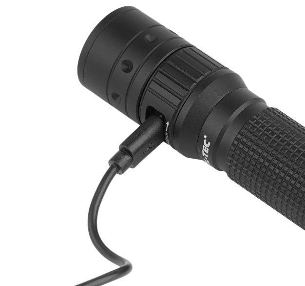 Ліхтарик Mil-Tec в чохлі + акумулятор + кабель для зарядки 500 LM STABLAMPE MT1R RECHARGE (15153000) 15153000 фото