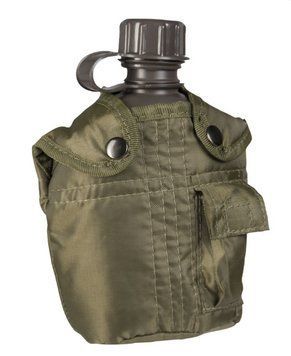 Фляга в чохлі 1Л Mil-Tec US FELDFLASCHE KST.IMP.1LTR M.H&Uuml;.OLIV (14505001-1) 14505001-1 фото