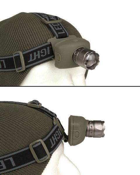 Ліхтарик тактичний Mil-Tec&reg; Налобний Зі змінним фокусом світла KOPFLAMPE LED CREE 3 WATT M.ZOOM (15171000) 15171000 фото