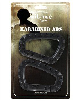 Набір 2 карабіни тактичні Mil-Tec&reg; Чорні KARABINER ABS (2 ST./BLISTER) SCHWARZ (15921002) 15921002 фото