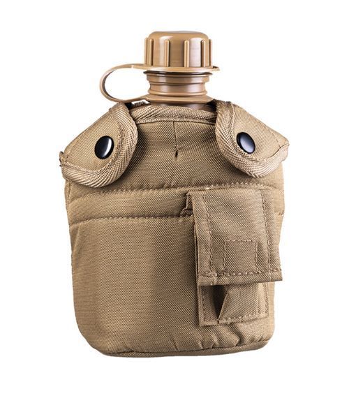Фляга Mil-Tec 900ML з алюмінієвою чашкою Койот Mil-Tec US FELDFLASCHE KST.M.BE.U COYOTE (14506005-900) 14506005-900 фото