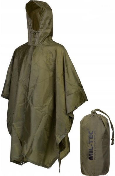 Пончо тактичне Mil-Tec RipStop One-Size Олива Плащ-палатка PONCHO BASIC (10628001) 10628001 фото