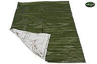Термоковдра тактична Mil-Tec Ковдра рятувальна 215х130см Олива SURVIVAL DECKE SILBER/OLIV (16024500) 16024500 фото