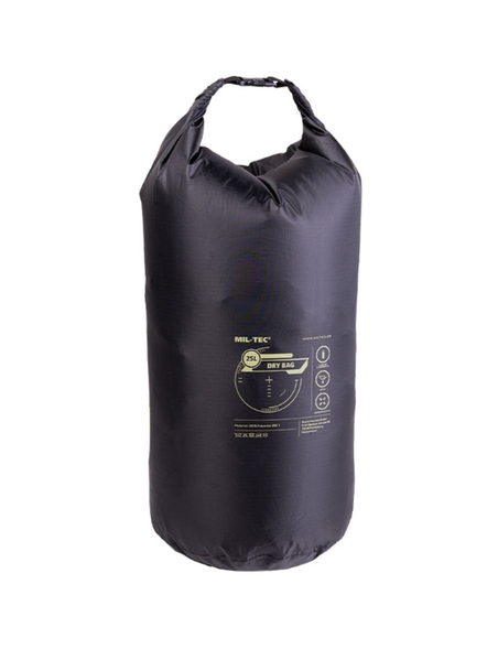 Сумка гермомішок Mil-Tec Універсальна водонепроникна 25Л Чорна DRY BAG 25L SCHWARZ (13878202-25) 13878202-25 фото