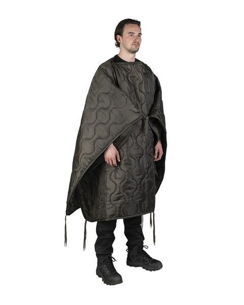 Пончо 4в1 тактичне Mil-Tec Пончо, ковдра, килимок, подушка Ripstop 210х150см One Size Олива PONCHO LINER 'MULTIFUNCTION' OLIV (14424501) 14424501 фото