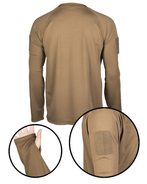 Сорочка Mil-Tec швидкосохнуча XL Tactical Quick-dry Langarmshirt Coyote (11082019-905-XL) 11082019-905-XL фото