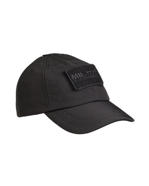 Бейсболка тактична військова Mil-Tec SOFTSHELL One size Чорна BASEBALL CAP (12317502) 12317502 фото