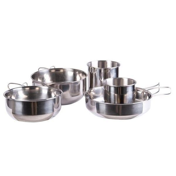 Набір посуду Mil-Tec Неіржавка сталь Cook set stainless steel 5-pcs. (14648200) 14648200 фото