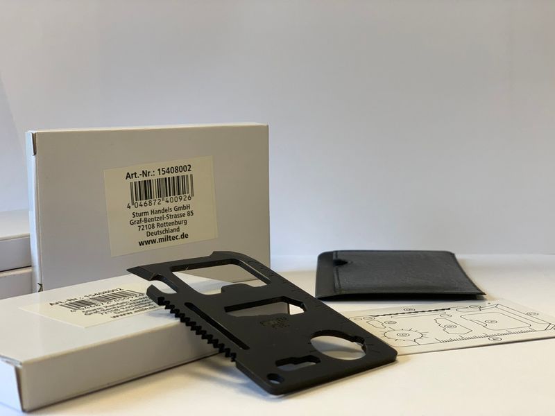 Мультитул тактичний Чорний Mil-Tec SURVIVAL TOOL SCHWARZ M.H&Uuml;LLE (15408002) 15408002 фото