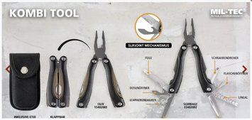Мультитул тактичний Mil-Tec з чохлом 9in1 KOMBI TOOL SCHWARZ (15402002) 15402002 фото