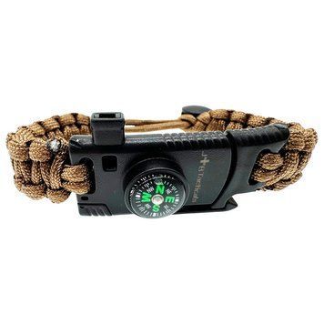 Браслет з паракорду JB Tacticals з компасом Paracord Survival Bracelet Coyote (JB-ACS-0031-BRN) JB-ACS-0031-BRN фото
