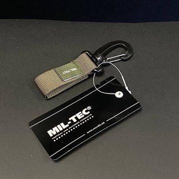 Карабін із кріпленням на пояс тактичний Mil-Tec&reg; 70мм Олива TACT.KOPPELSCHLAUFE 70 MM M.KARAB.OLIV (13505001) 13505001 фото