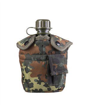Фляга Mil-Tec 900ML з алюмінієвою чашкою Plastic Canteen Cover and Mug Flecktarn (14506021-900) 14506021-900 фото