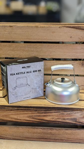Чайник Mil-Tec алюмінієвий похідний з заварником Tea Kettle 800 мл (14695000-800) 14695000-800 фото