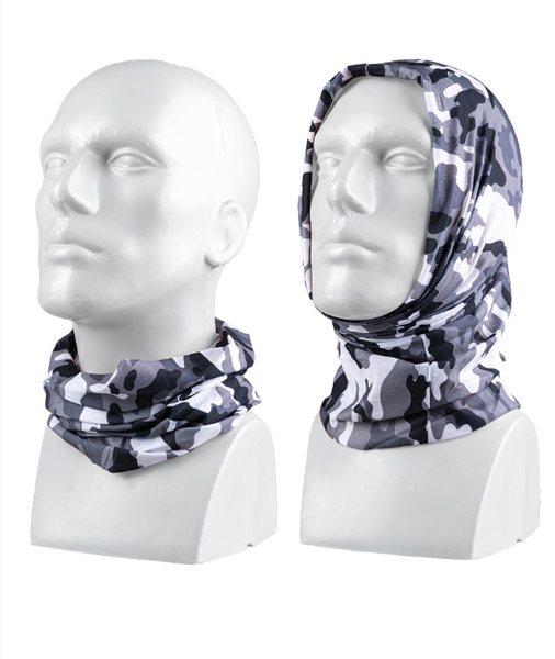 Головний убір багатофункціональний Mil-Tec Баф Чорно-Білий MULTI FUNCTION HEADGEAR URBAN (12216022) 12216022 фото