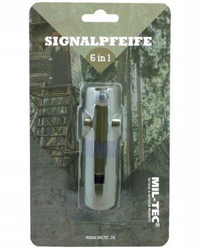 Свисток багатофункціональний тактичний Mil-Tec&reg; Рятувальний 6в1 Олива SIGNALPFEIFE '6IN1' OLIV (16328401) 16328401 фото